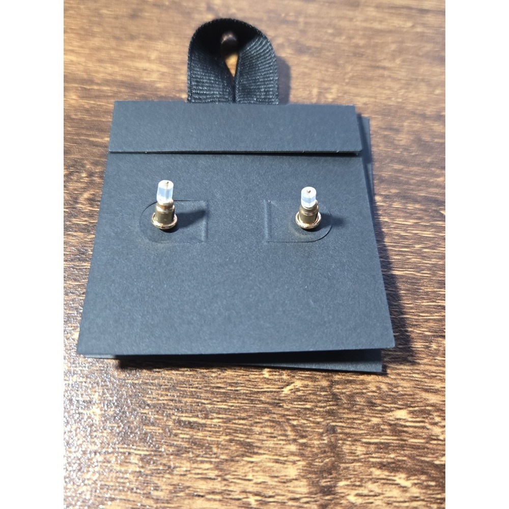 18K Gold Dipped Princess Cut Stud Earrings 925 Sterling Silver Post Square - Picture 3 of 3